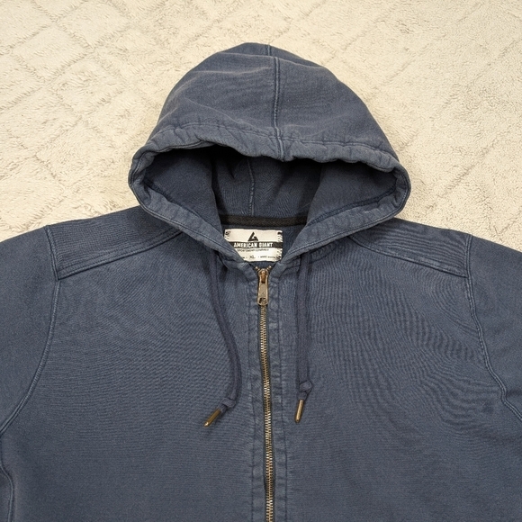 American Giant Jacket Mens XL Blue Navy Classic Full Zip Hoodie Heavy Fleece - Picture 5 of 10